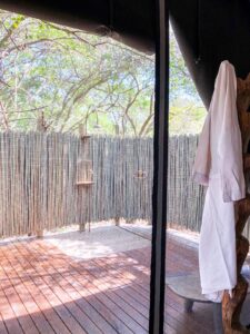 outdoor shower at rhino sands